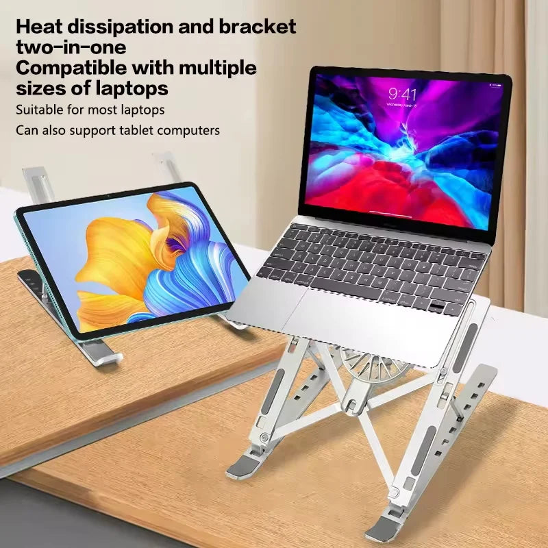 Adjustable Aluminum Laptop Stand – Foldable 6-Level Height Riser