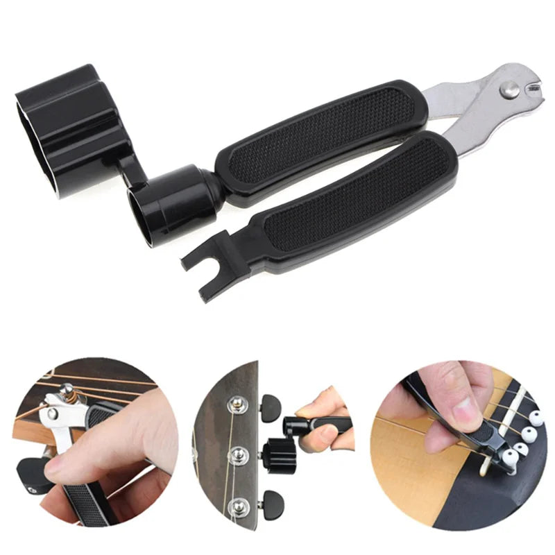 3-in-1 Guitar String Winder – String Cutter & Bridge Pin Puller Tool