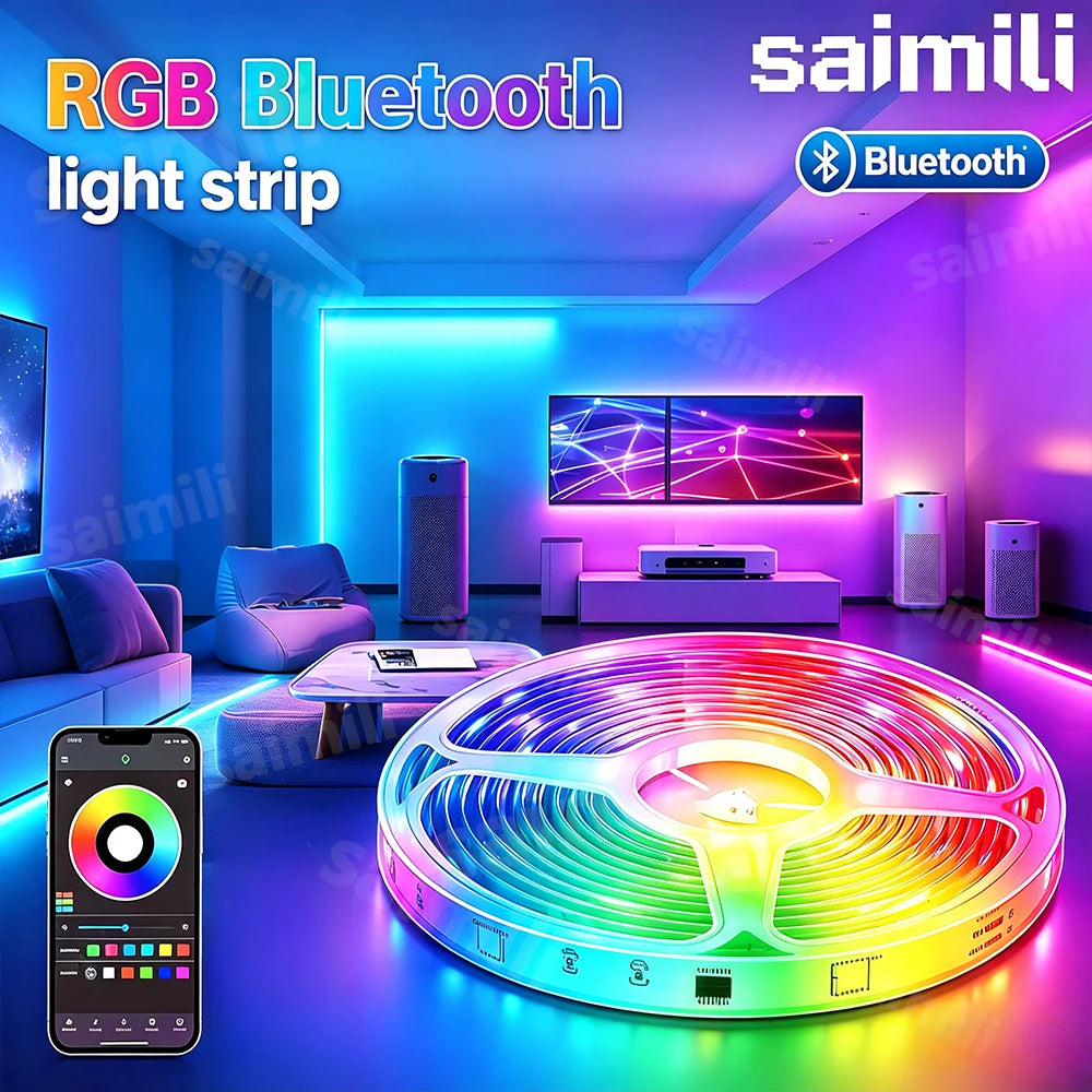 RGB LED Strip Lights – 5M Color Changing Kit with Remote & App Control