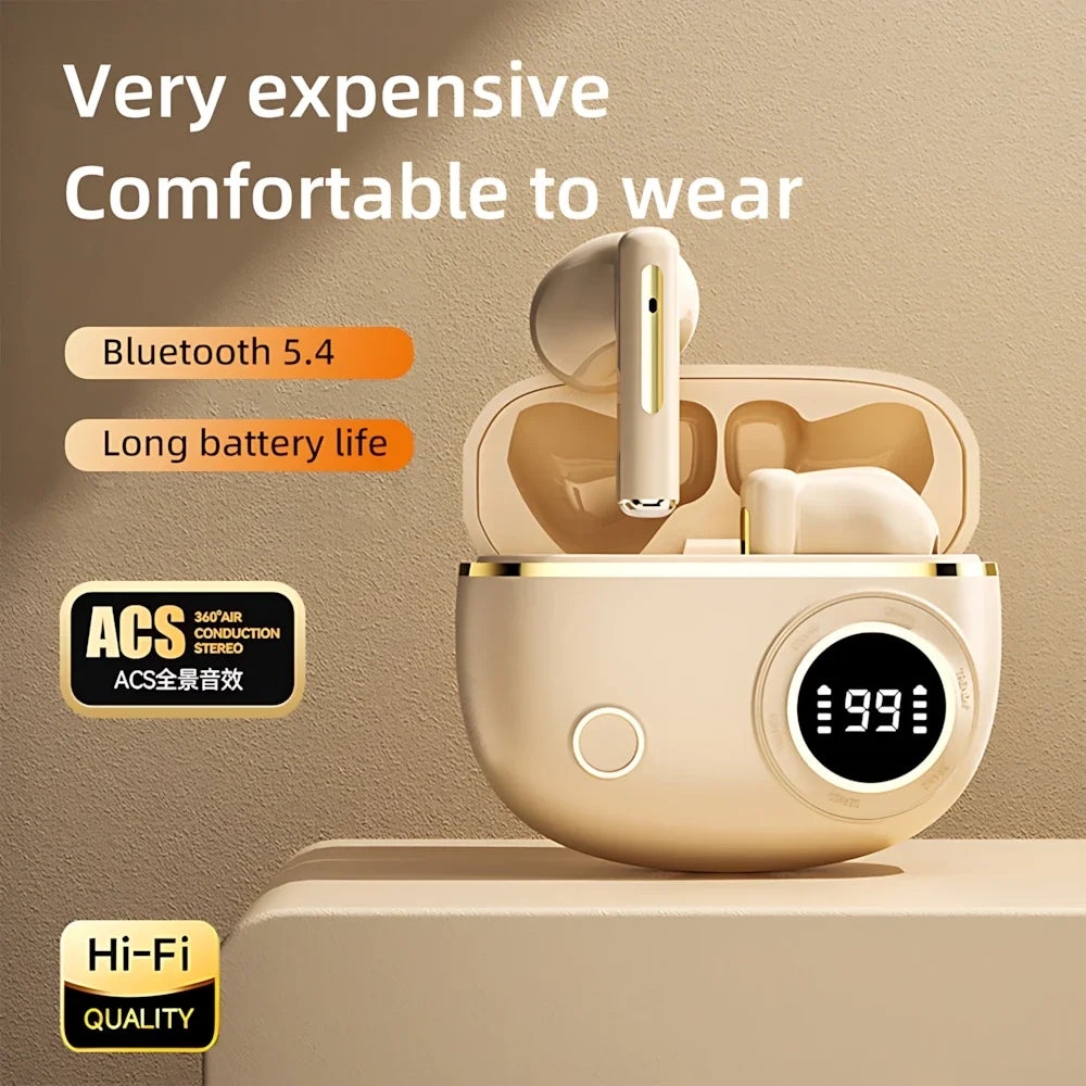 TWS Wireless Bluetooth Earbuds – LED Display Charging Case, Noise Cancelling
