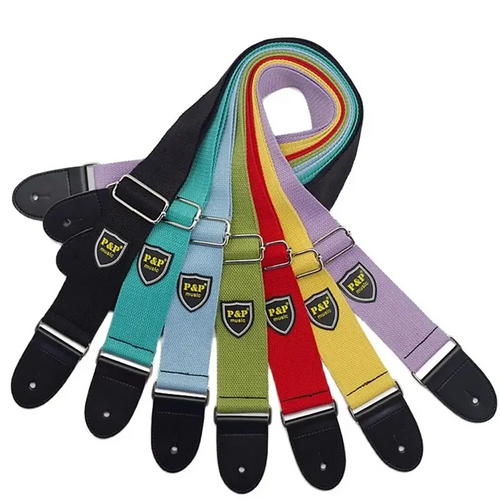 Adjustable Cotton Guitar Strap – Woven Shoulder Strap for Acoustic & Electric Guitar