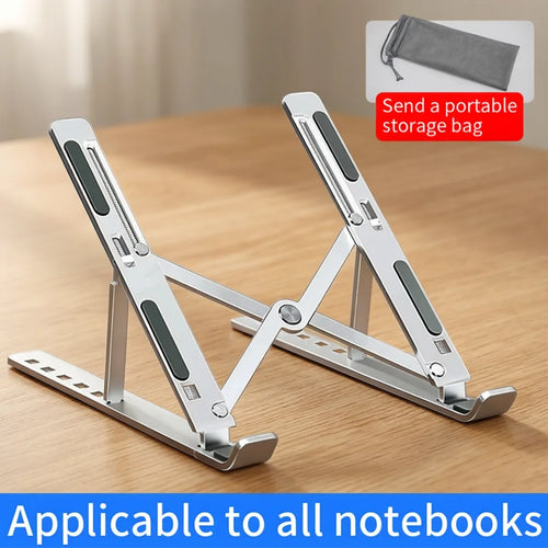 Adjustable Aluminum Laptop Stand – Foldable 6-Level Height Riser
